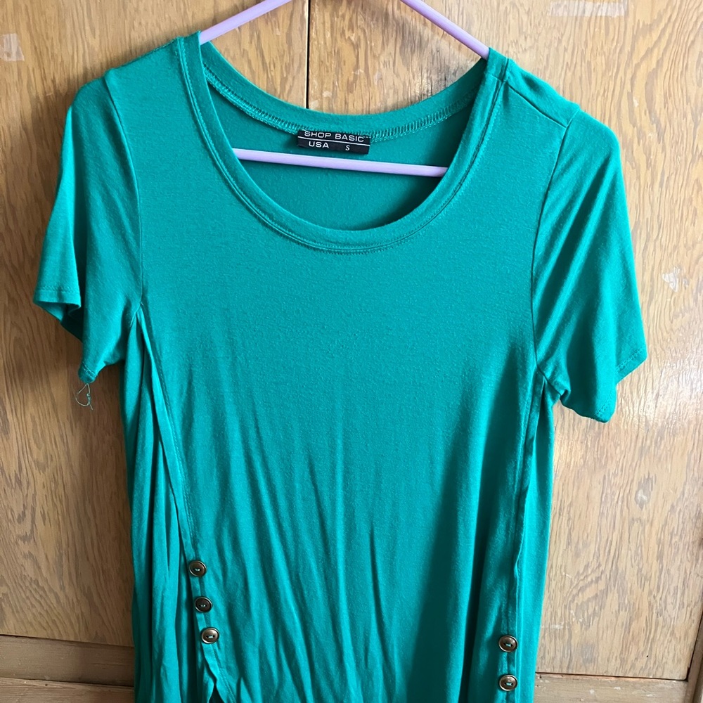 Blue tunic.